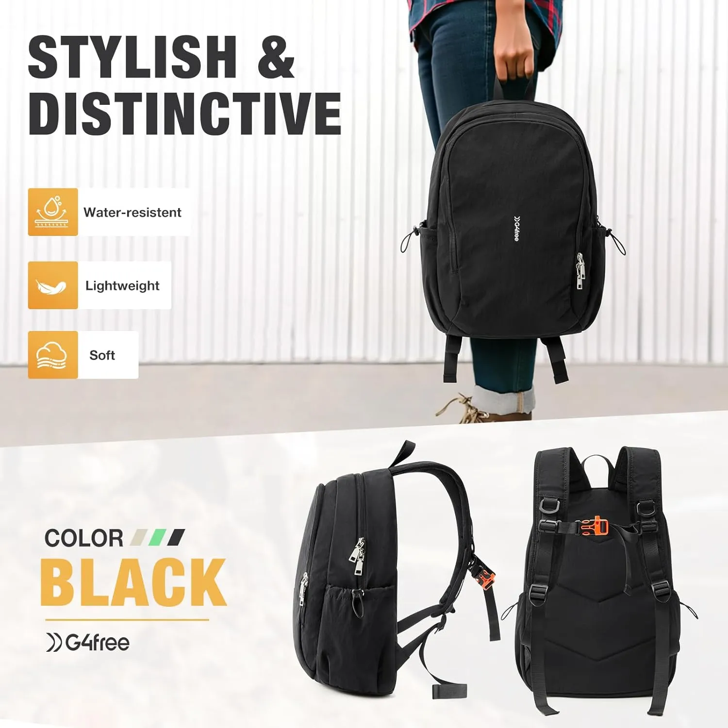 G4Free 15L Water-Resistant Hiking Backpack Adjustable Chest Strap sold by G4free product image thumbnail 4