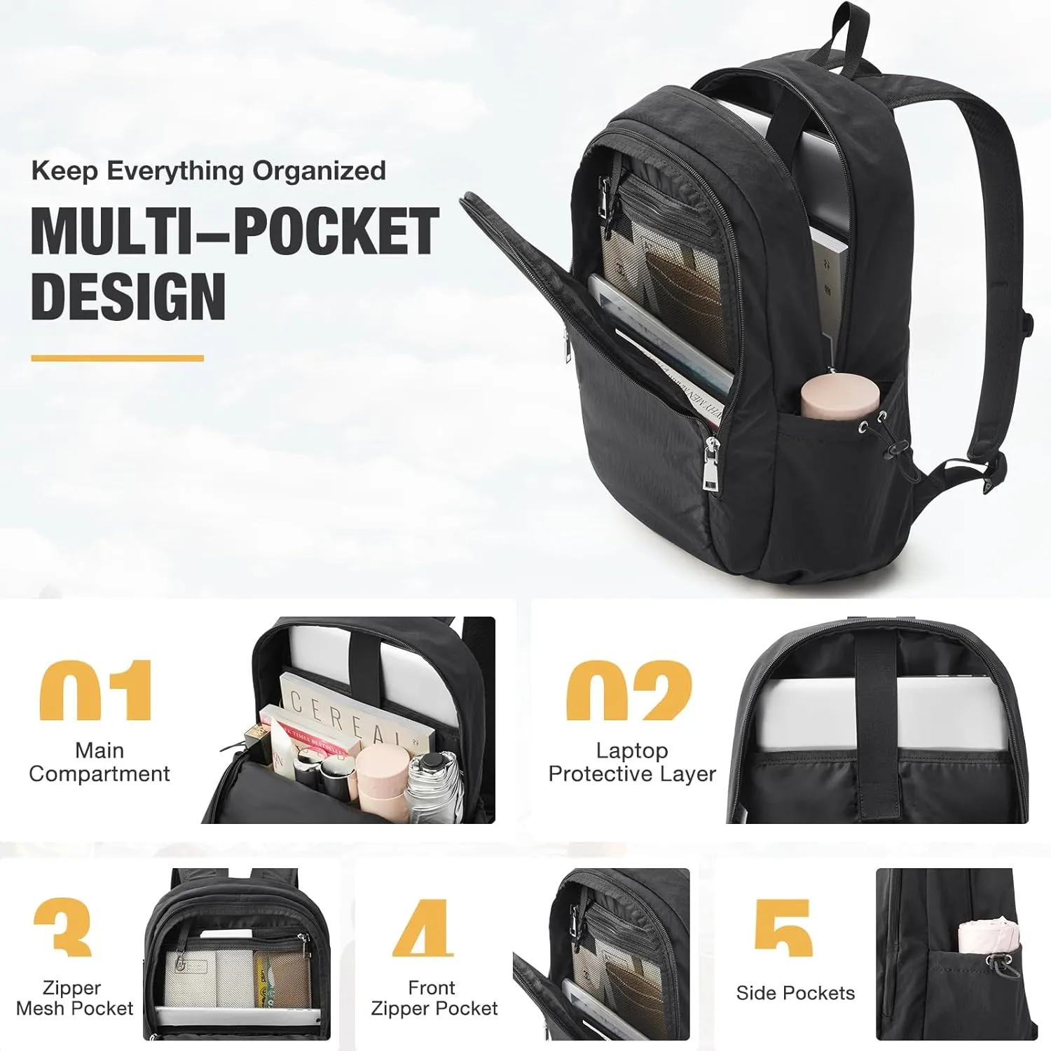 G4Free 15L Water-Resistant Hiking Backpack Adjustable Chest Strap sold by G4free product image thumbnail 2