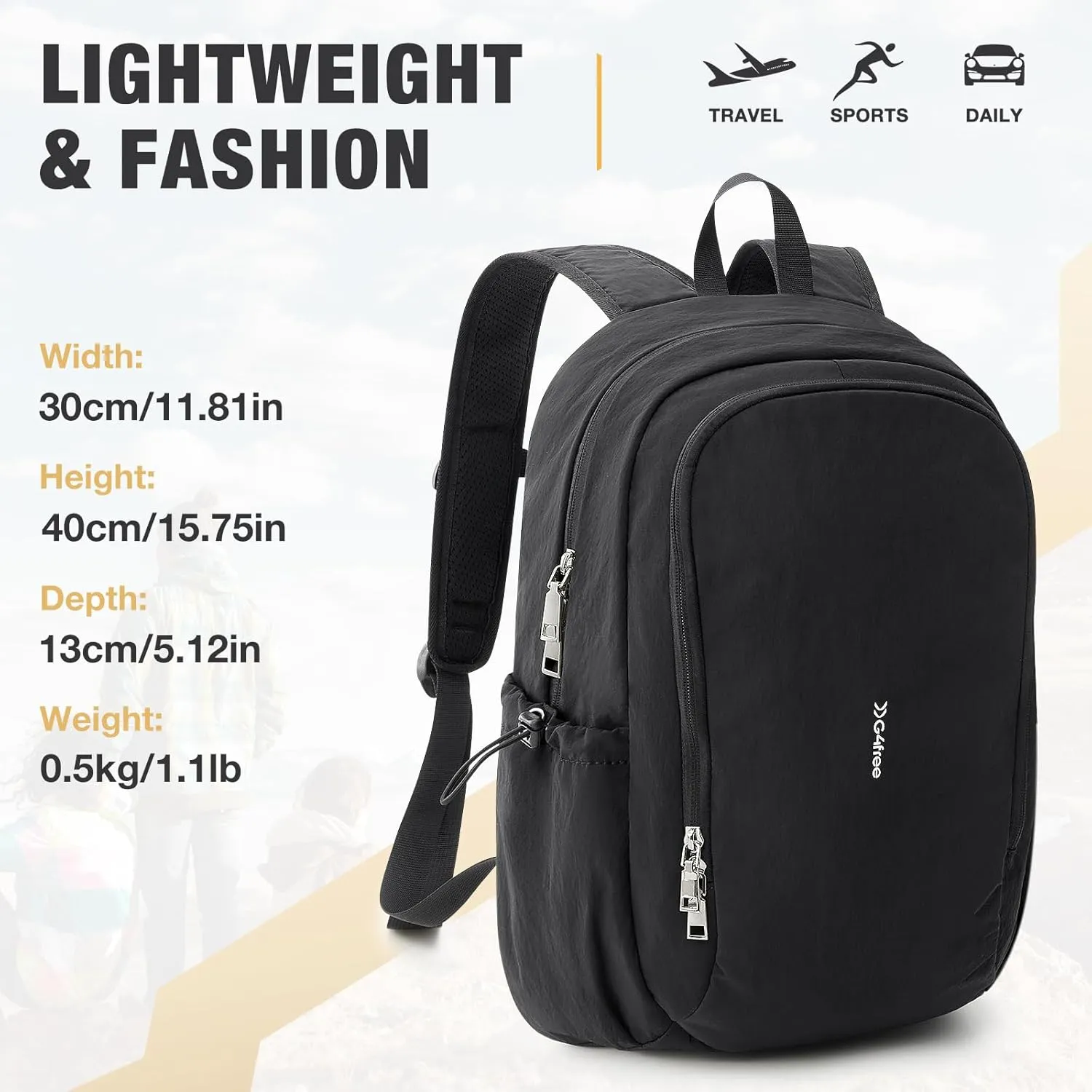 G4Free 15L Water-Resistant Hiking Backpack Adjustable Chest Strap sold by G4free product image thumbnail 3