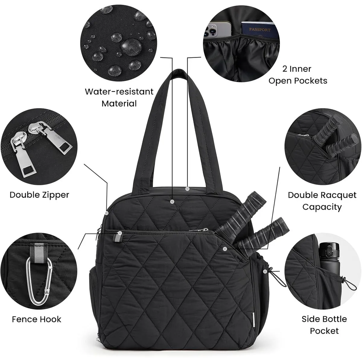 G4Free Pickleball Backpack Tote with Shoe Compartment sold by G4free product image thumbnail 3