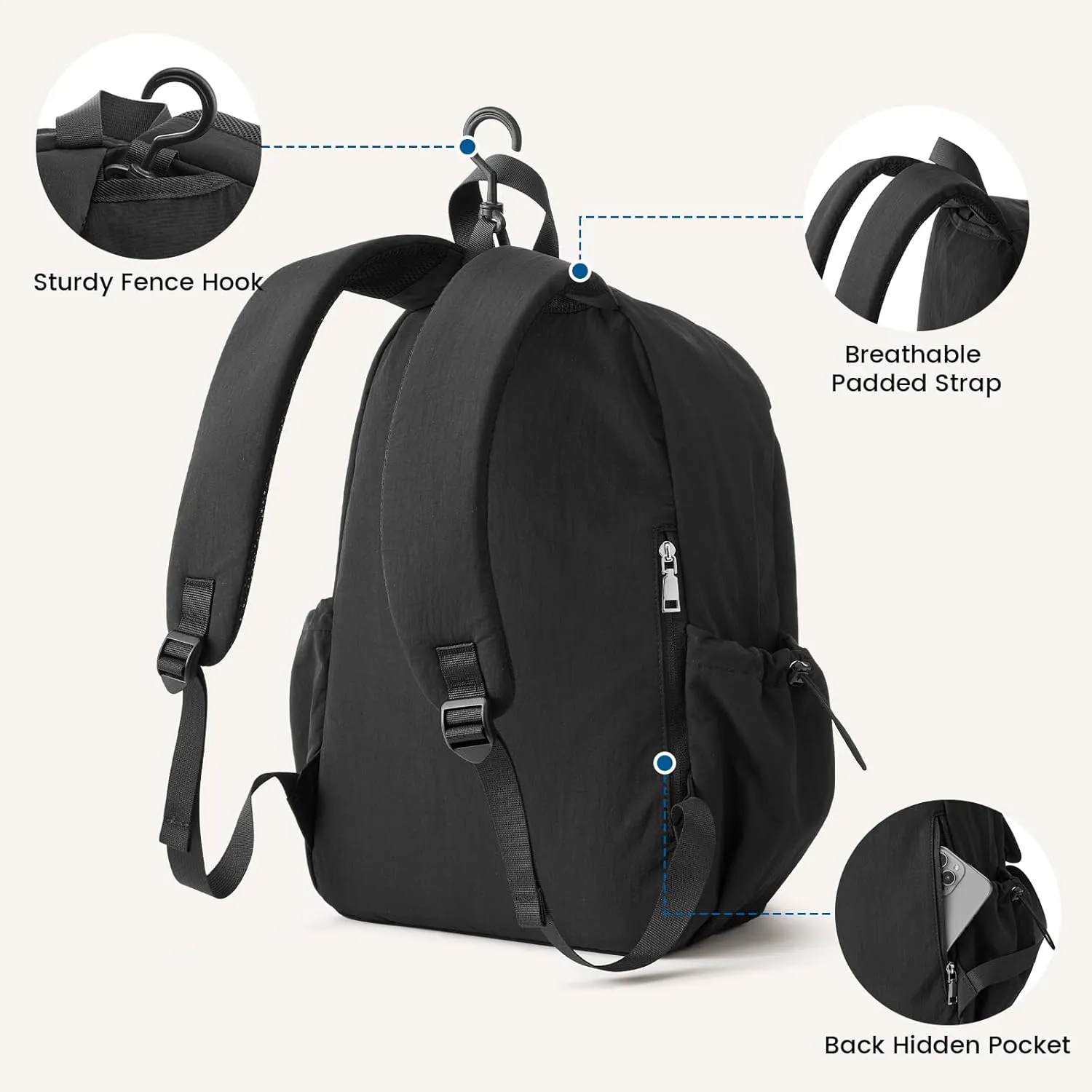 G4Free 20L Pickleball Bag, Pickleball Paddle Backpack with Fence Hook sold by G4free product image thumbnail 4