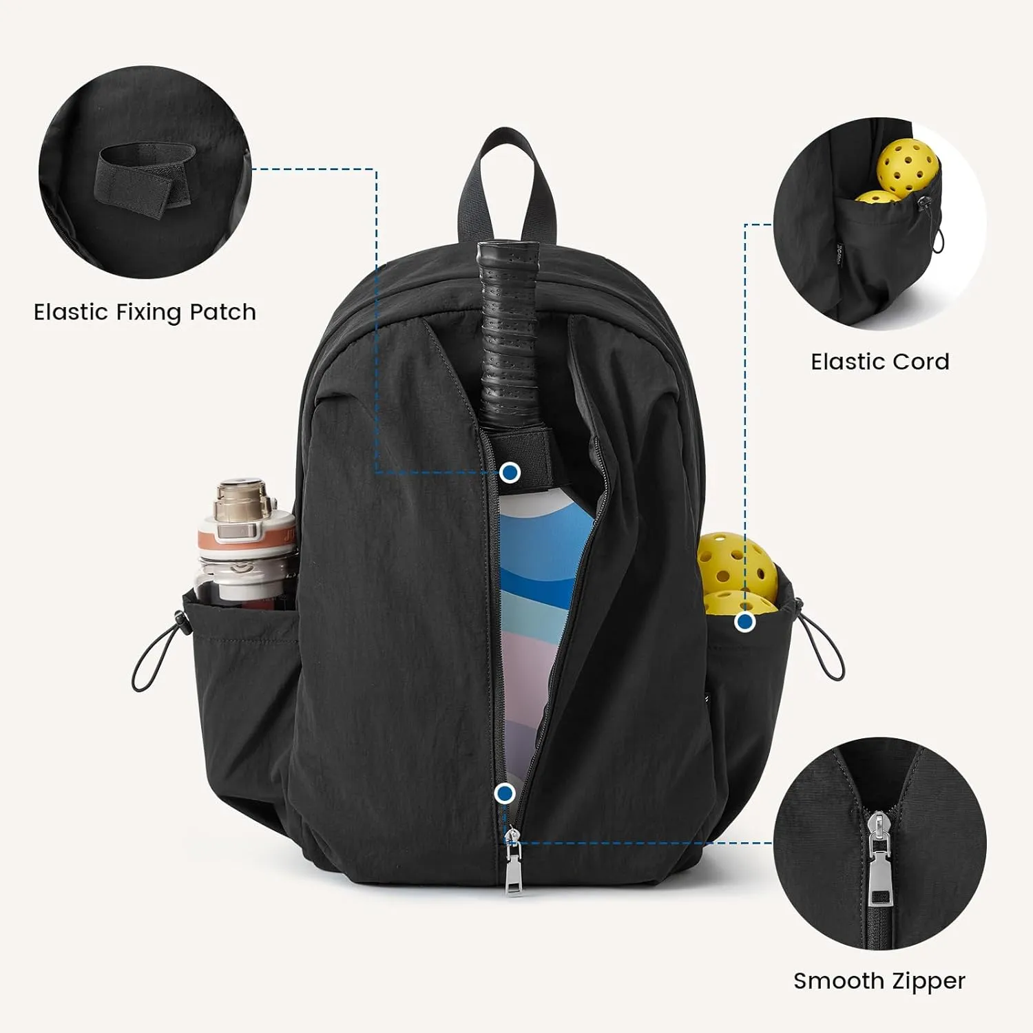 G4Free 20L Pickleball Bag, Pickleball Paddle Backpack with Fence Hook sold by G4free product image thumbnail 3