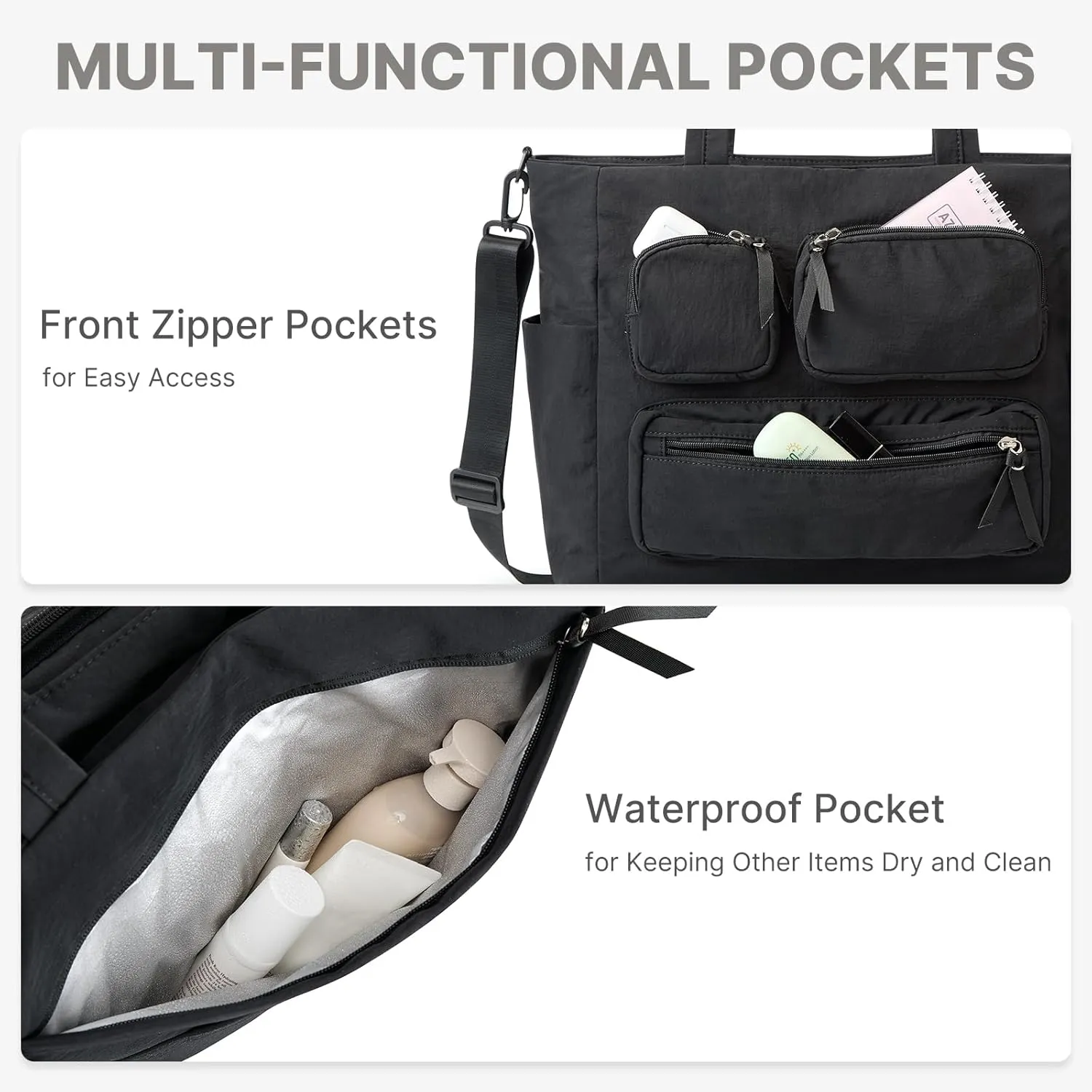 G4Free Tote Bag, Lightweight Work Bag with 15" Laptop Pocket sold by G4free product image thumbnail 3