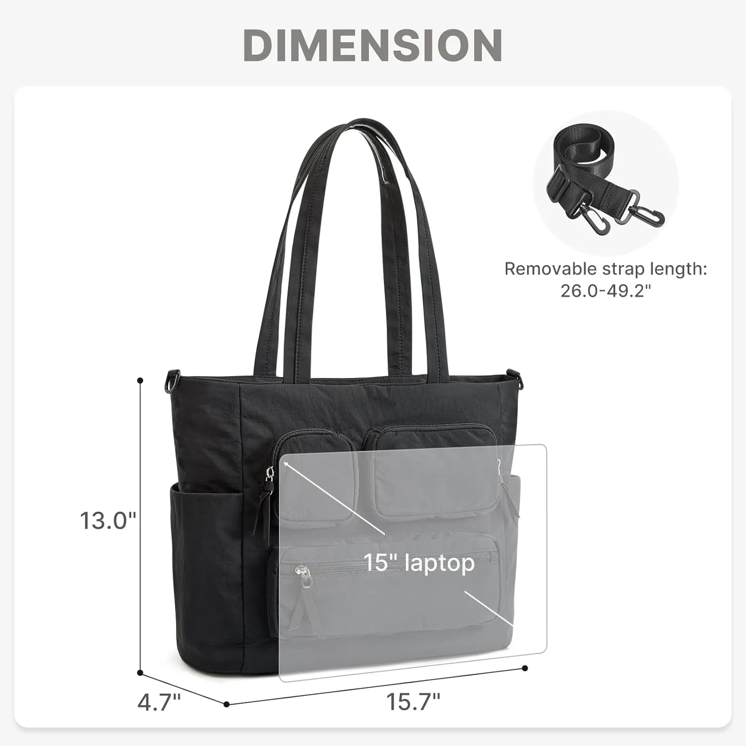 G4Free Tote Bag, Lightweight Work Bag with 15" Laptop Pocket sold by G4free product image thumbnail 4
