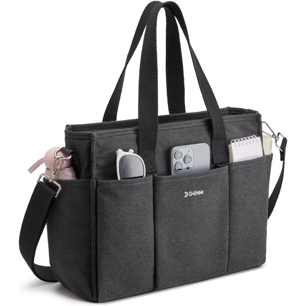 G4Free Canvas with Pockets, Medium Size Crossbody Work Tote Bag sold by G4free