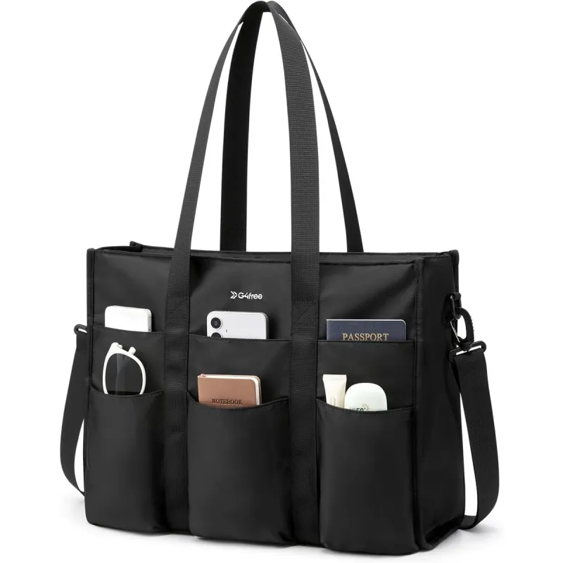 G4Free Tote Bag, Multi-Compartment Large Capacity with Zipper Top Handle made by G4free