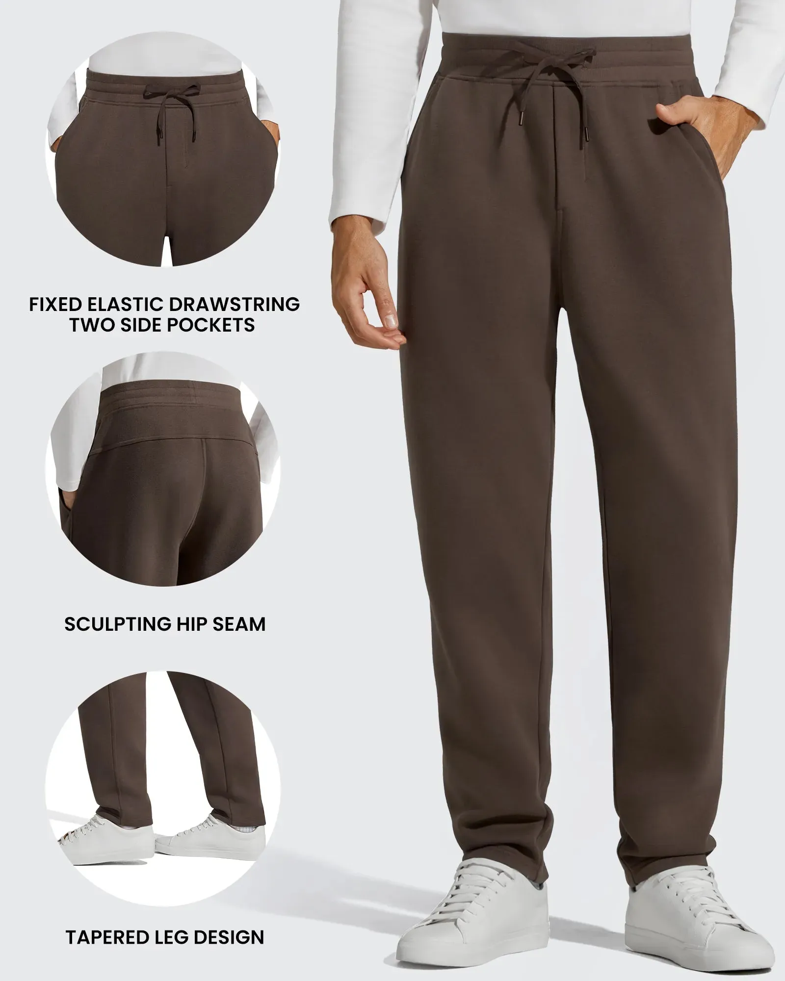 Flurrylux Men's Fleece-Lined Drawstring Cotton Straight Leg Pants sold by G4free product image thumbnail 3