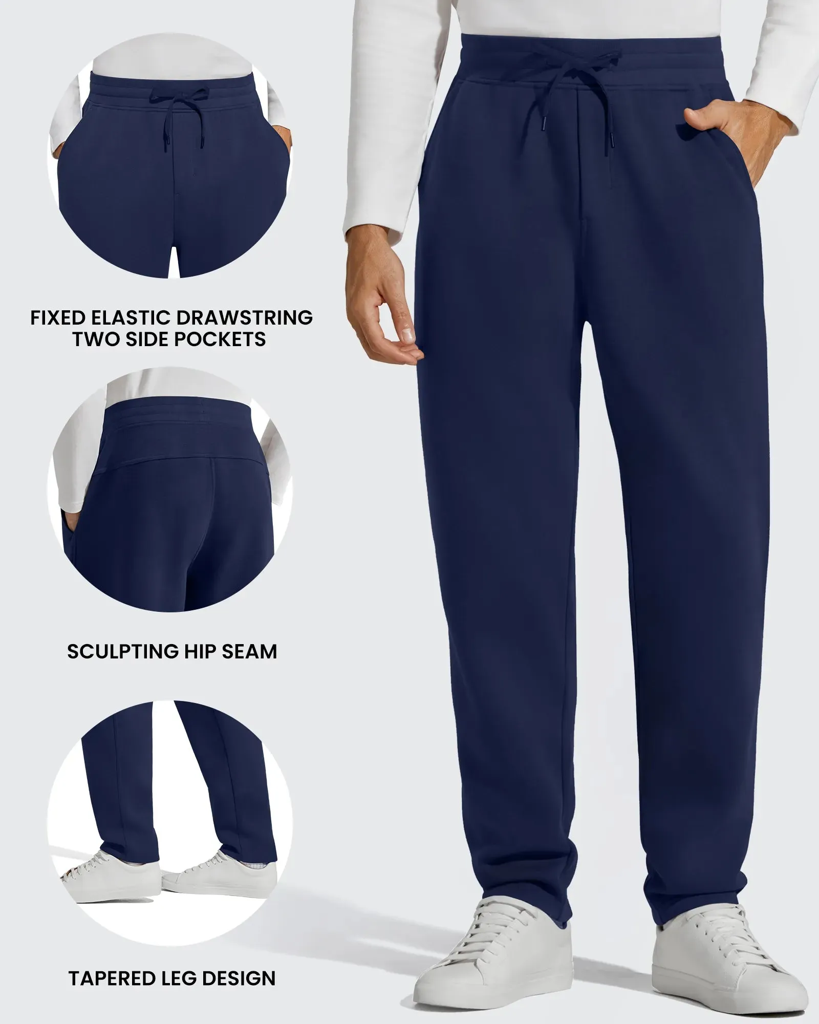 Flurrylux Men's Fleece-Lined Drawstring Cotton Straight Leg Pants sold by G4free product image thumbnail 5