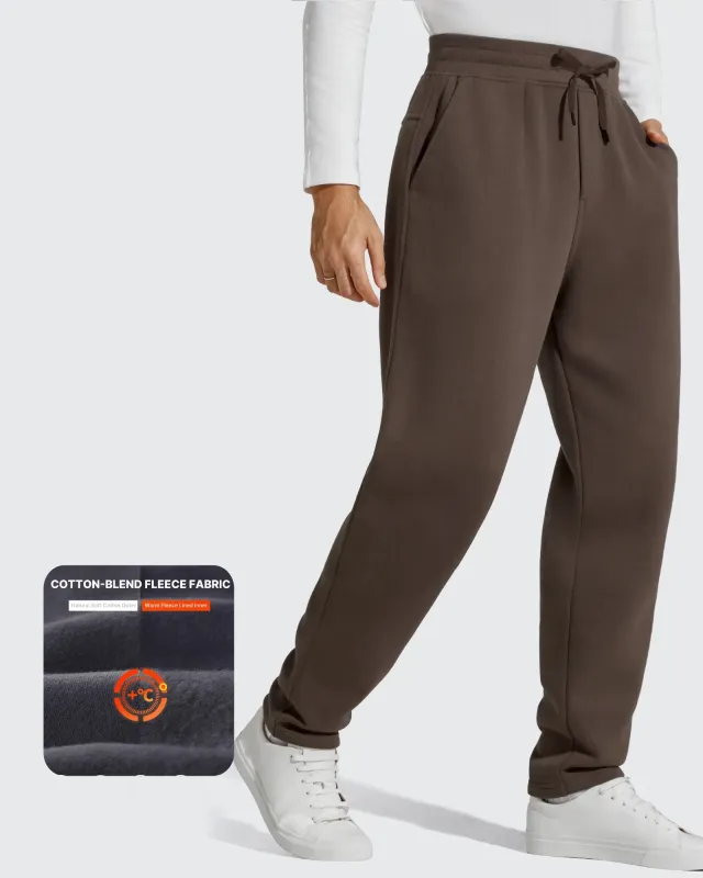 Flurrylux Men's Fleece-Lined Drawstring Cotton Straight Leg Pants made by G4free