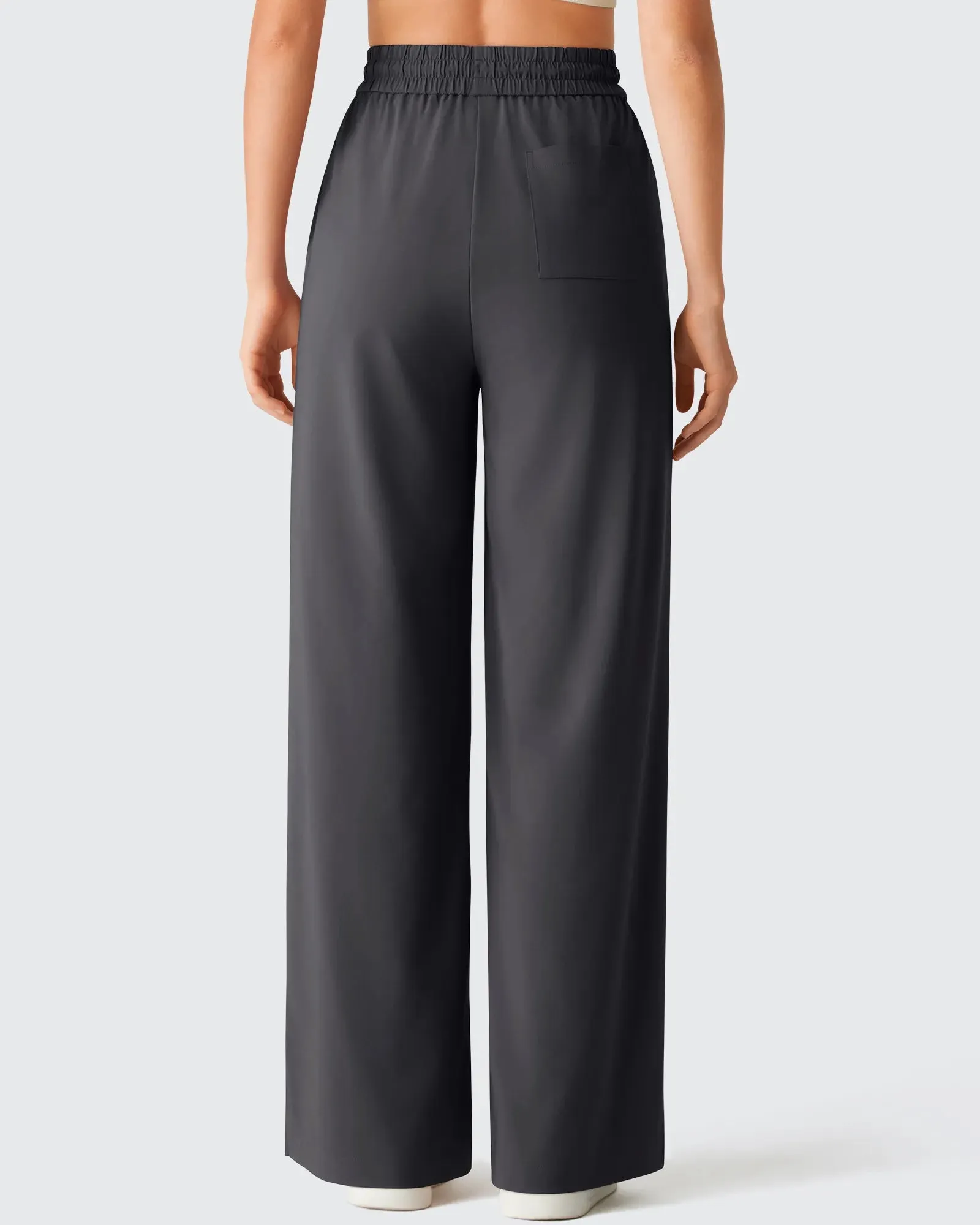 Chillwhisp Drawstring Side Slit Flowy Palazzo Wide Leg Pants sold by G4free product image thumbnail 2