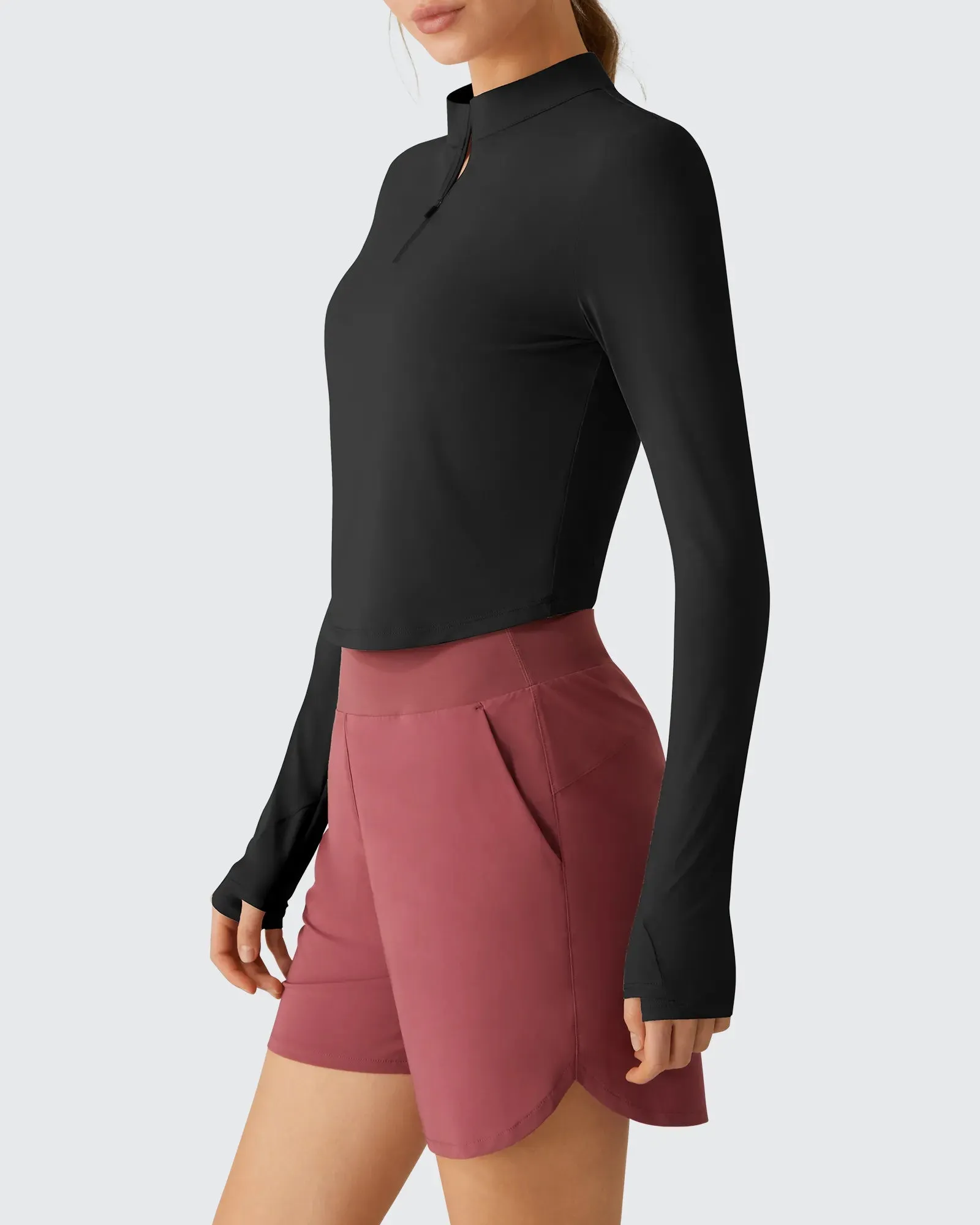 Lightbreeze UPF 50+ Sun Thumbholes Quater Zip Shirts sold by G4free product image thumbnail 2