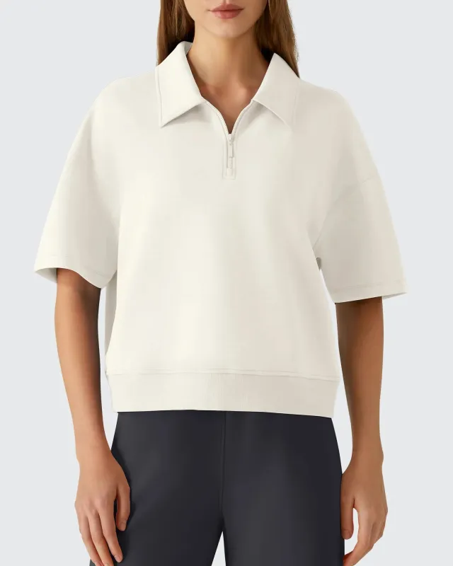 Smoofit Modal Soft Zip Up Polo Shirts Short Sleeve made by G4free