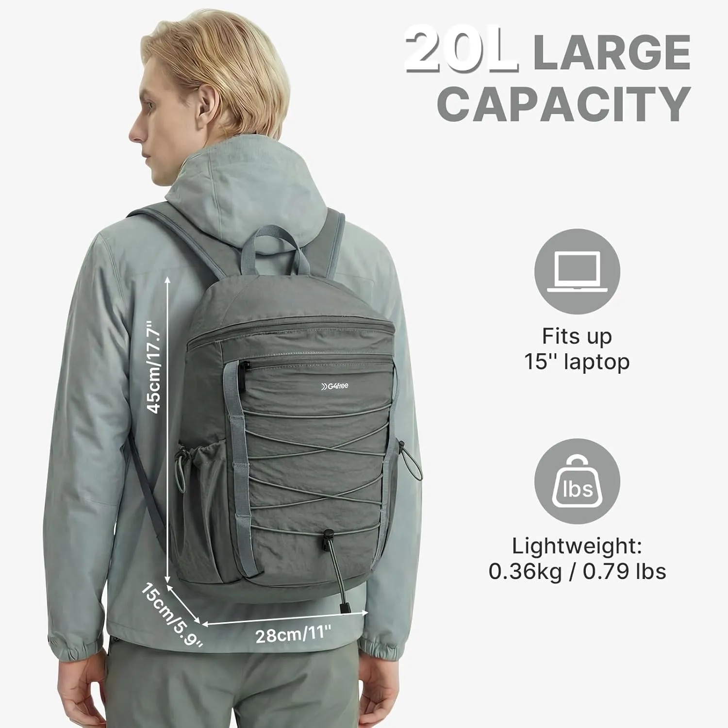 G4Free 20L Lightweight Hiking Travel Backpacks sold by G4free product image thumbnail 3