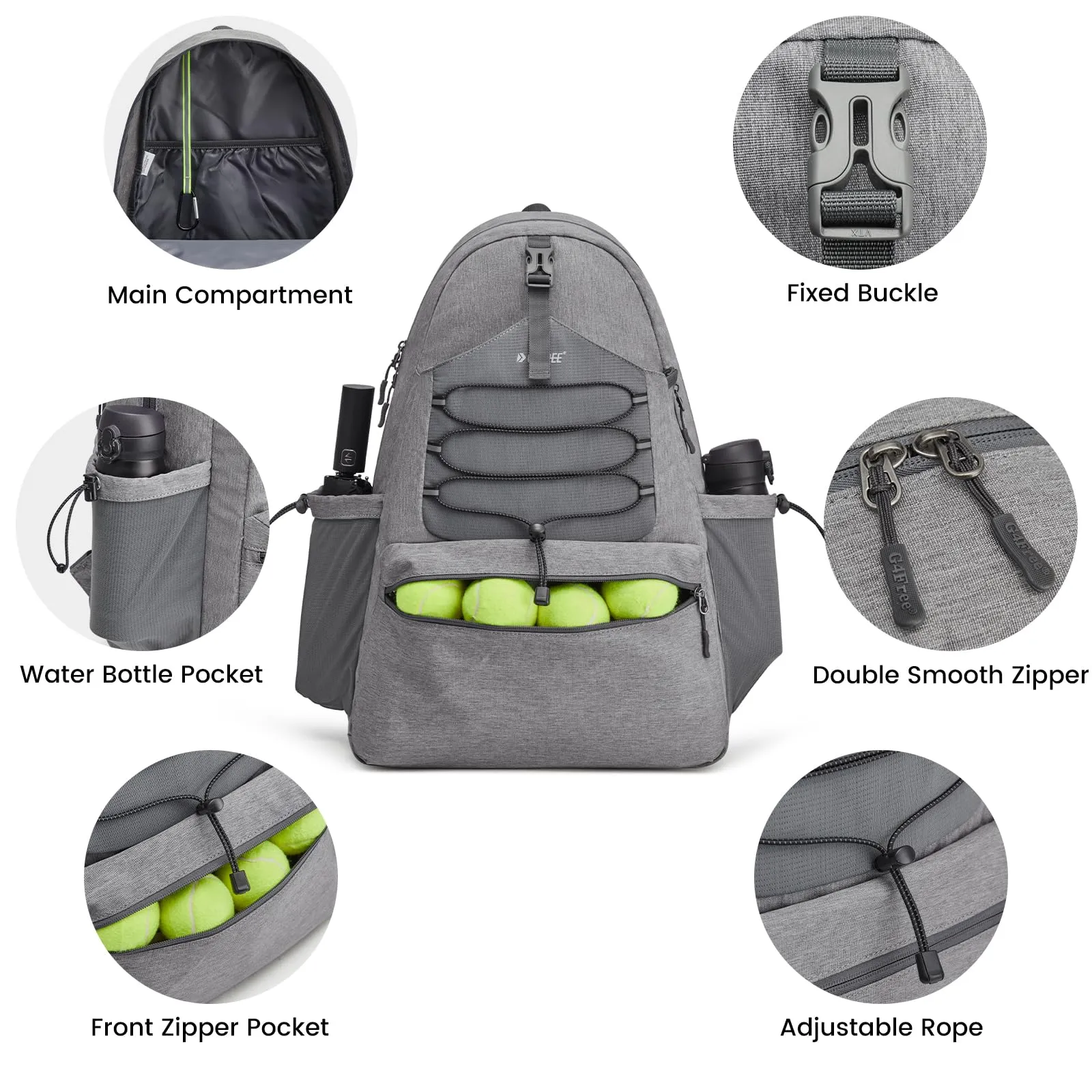G4Free Tennis Backpack Holds 4 Rackets with Shoe Compartment sold by G4free product image thumbnail 5
