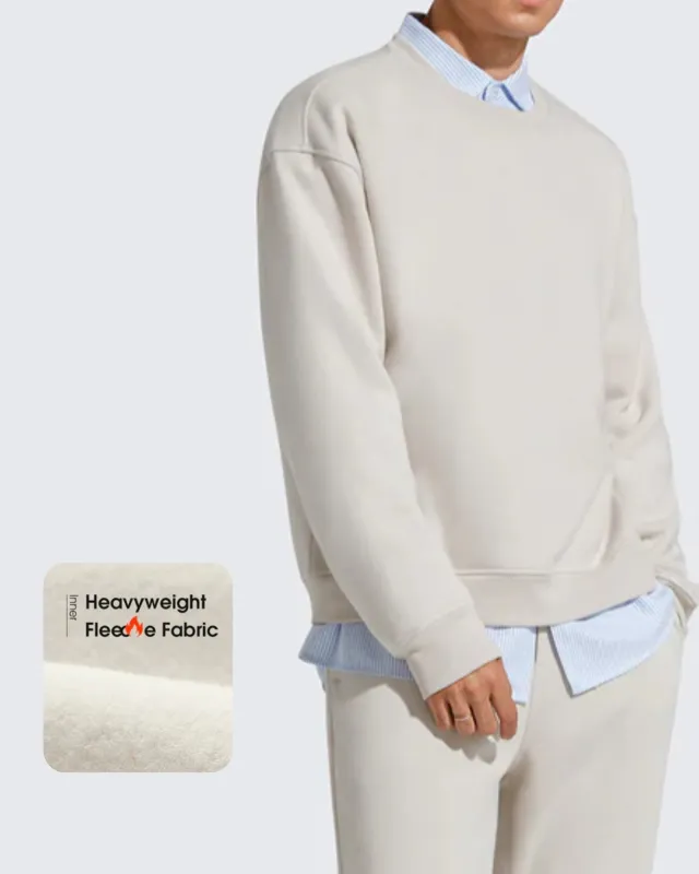 Flurrylux Men's Cotton Fleece Lined Crewneck Pullover made by G4free
