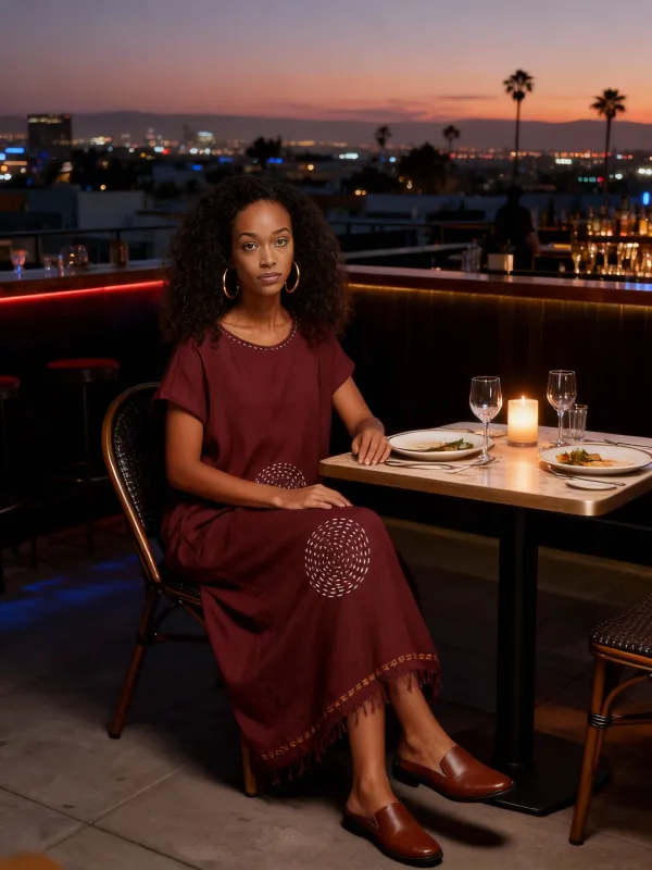 Mahiya Dress- Plum Horizon sold by Yego