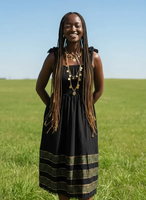 Gelila Dress- Obsidian Flow sold by Yego