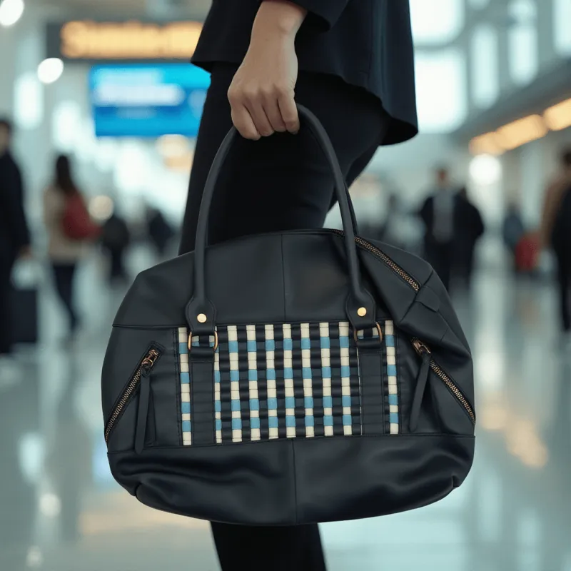 Goba Mini Duffel Bag - Ivory & Turquoise made by Yego
