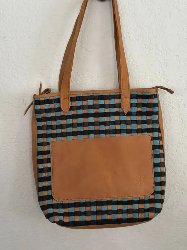 Jimma Tote Bag - Sand and Turquoise sold by Yego