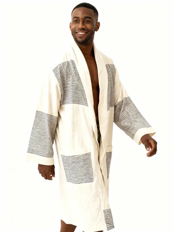 Zeki Long Cardi Ivory Ink sold by Yego