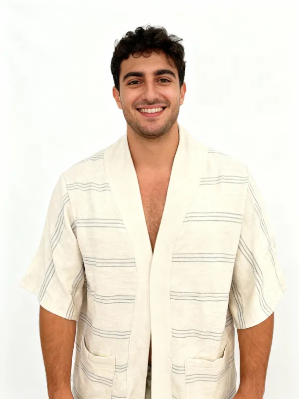 Zelalem Cardi - Blue Mist Stripe sold by Yego