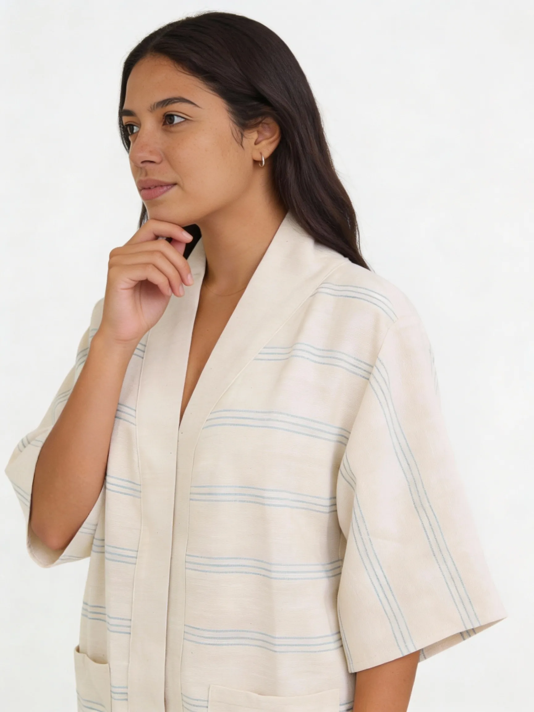 Zelalem Cardi - Blue Mist Stripe sold by Yego product image thumbnail 4