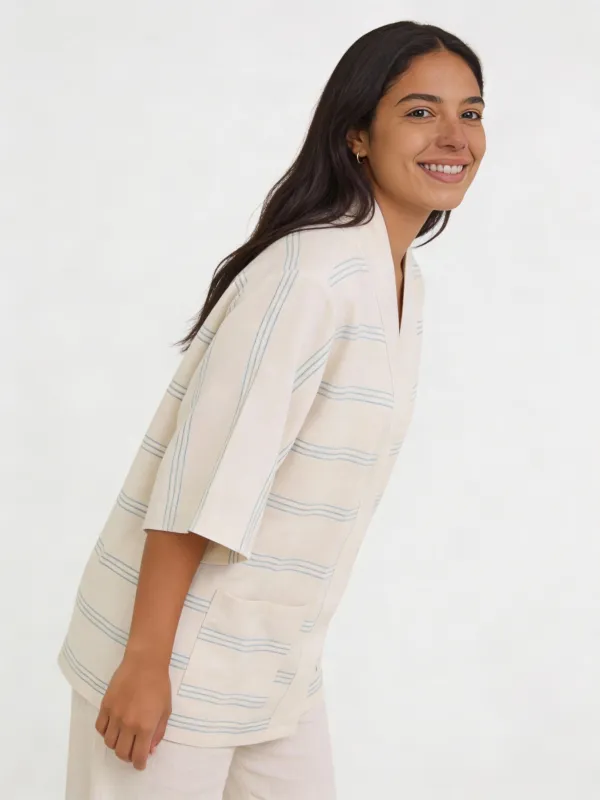 Zelalem Cardi - Blue Mist Stripe sold by Yego