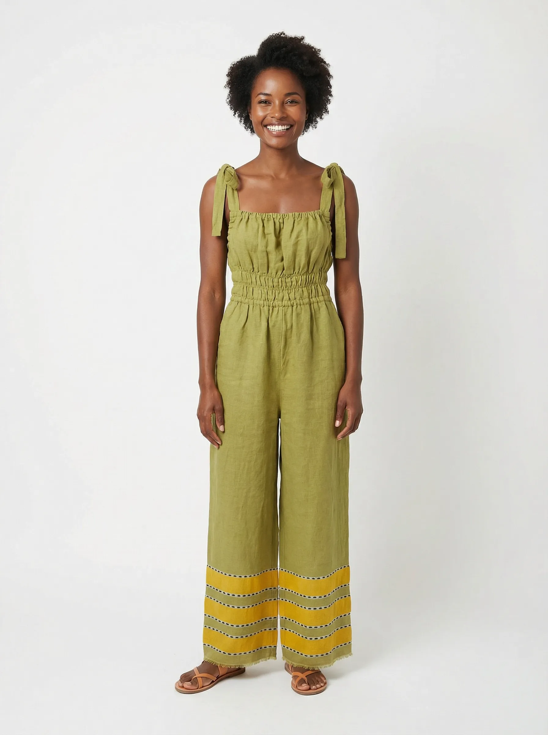 Sebie Jumpsuit- Sunlit Olive sold by Yego