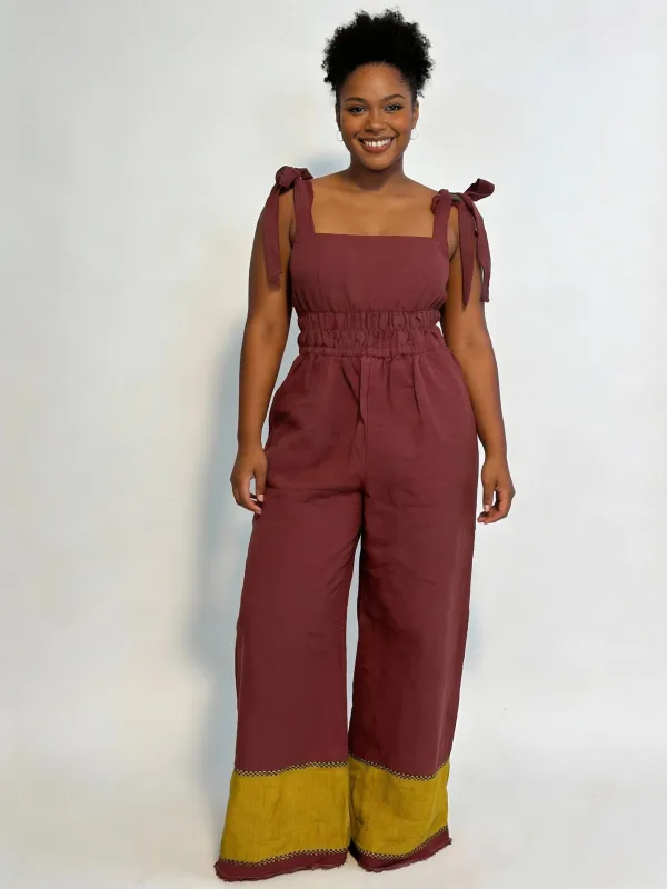 Sebie Jumpsuit- Garnet Plum sold by Yego