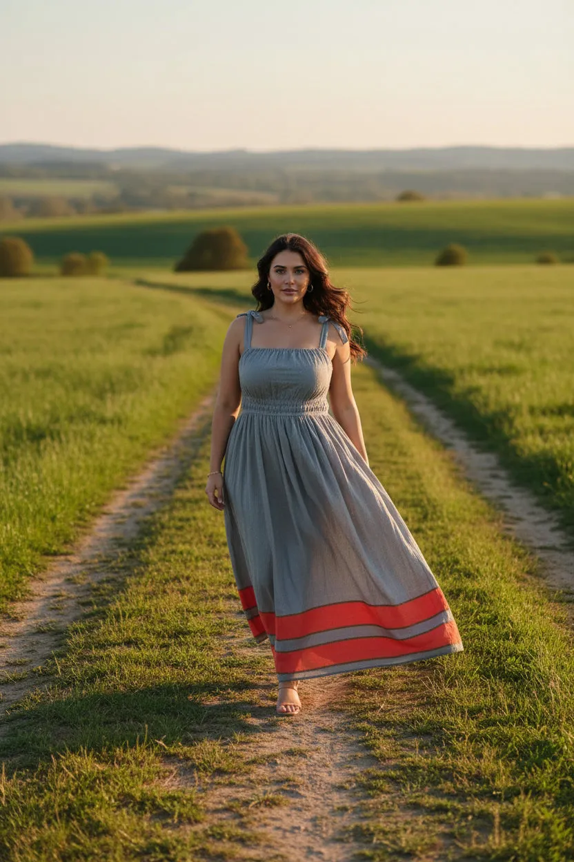 Rawhi Dress - River Stone sold by Yego