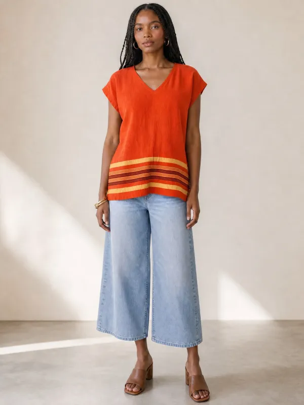 Aluna Top - Sunfire Orange made by Yego