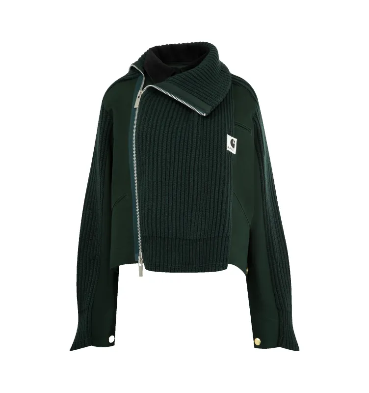 SACAI X CARHARTT WIP DUCK X WOOL KNIT BLOUSON sold by Hirshleifers