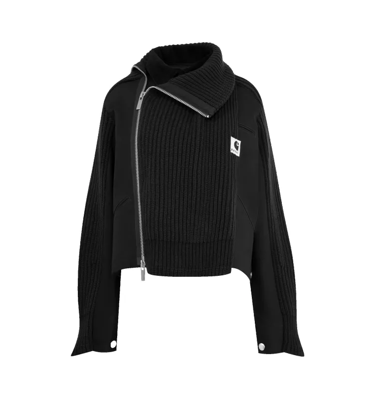 SACAI X CARHARTT WIP DUCK X WOOL KNIT BLOUSON sold by Hirshleifers