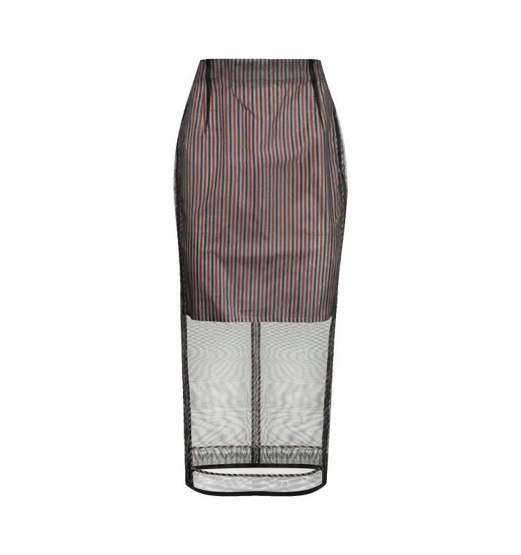 SILK ORGANZA HIGH WAISTED PENCIL SKIRT (WOMENS) made by Thom Browne