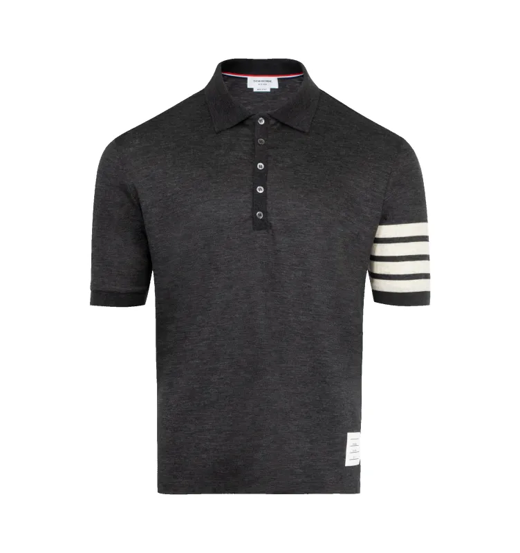 WOOL JERSEY 4 BAR POLO (MENS) sold by Hirshleifers