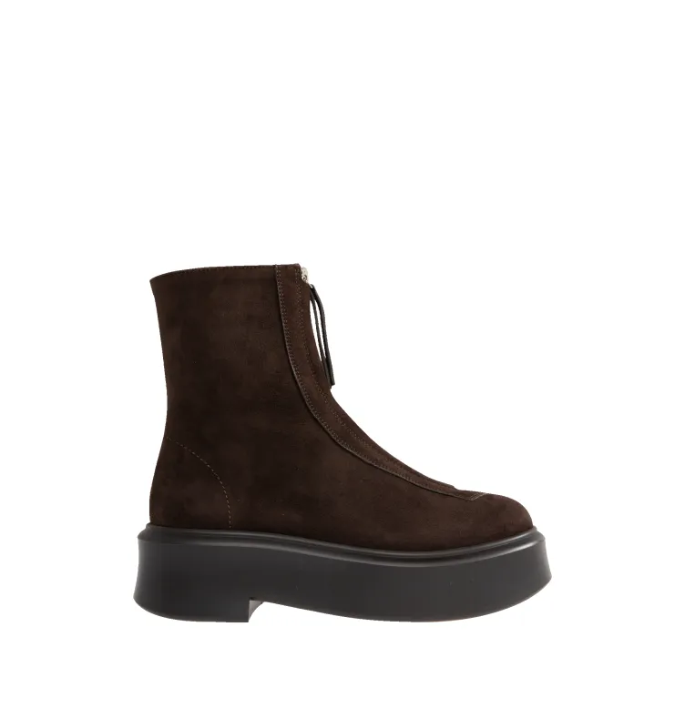 SUEDE ZIPPED PLATFORM BOOTS (WOMENS) sold by Hirshleifers