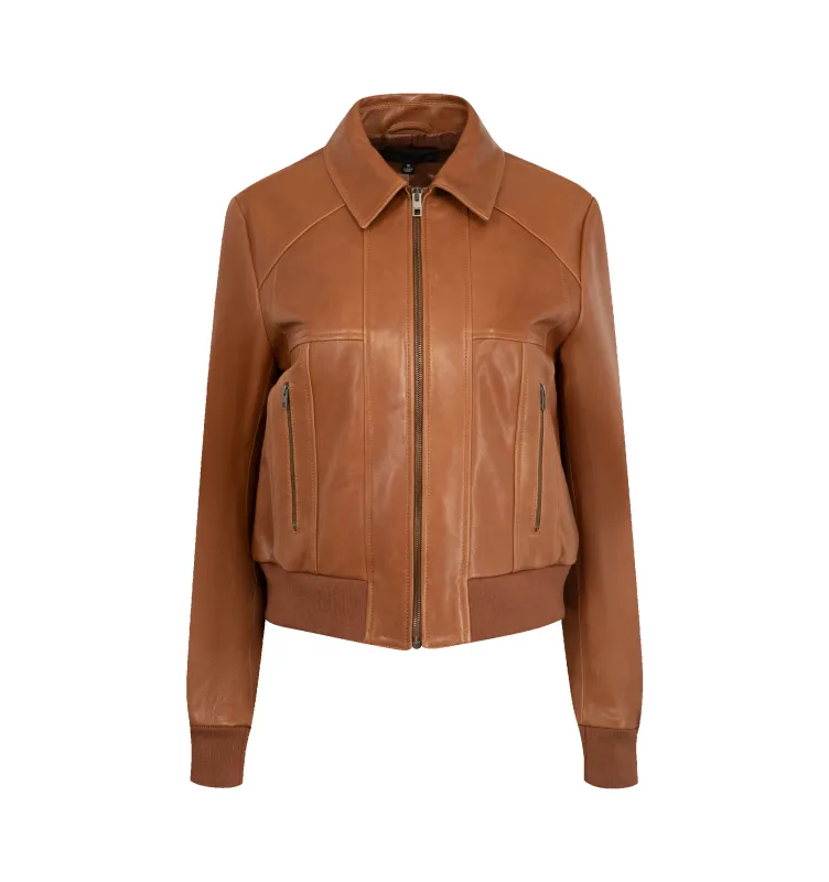 SUE LEATHER BOMBER JACKET (WOMENS) sold by Hirshleifers