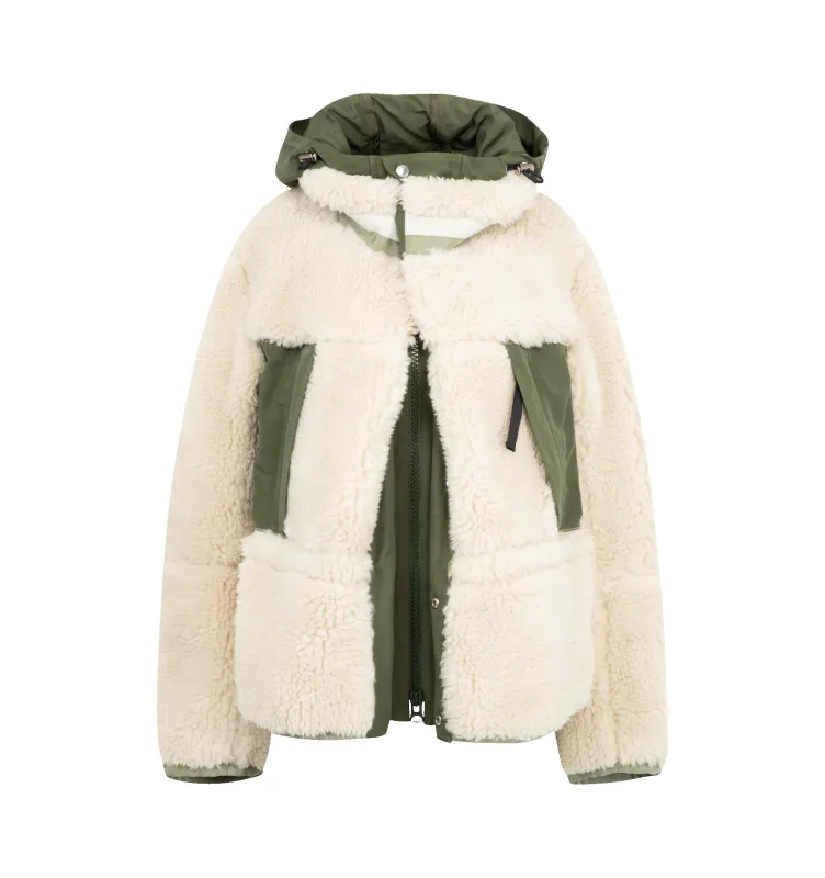 FAUX SHEARLING X GROSGRAIN BLOUSON (WOMENS) sold by Hirshleifers
