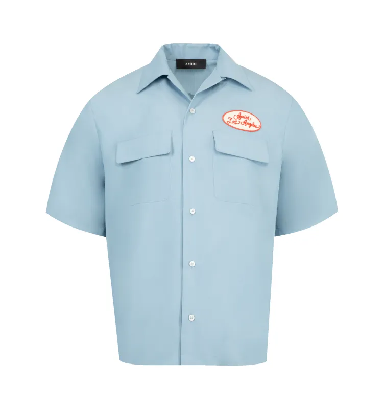 STATION PATCH BOWLING SHIRT (MENS) sold by Hirshleifers