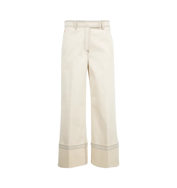 SELVEDGE DENIM WIDE LEG TROUSER (WOMENS) made by Thom Browne