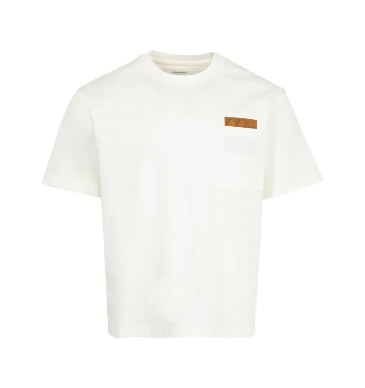 PIMA T-SHIRT WITH LEATHER DETAIL (MENS) sold by Hirshleifers