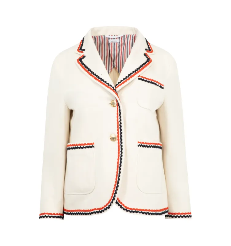 SELVEDGE DENIM CROPPED SPORTCOAT (WOMENS) made by Thom Browne