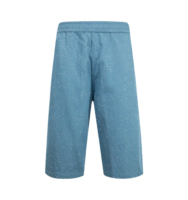 GLITTER BAGGY DENIM SHORTS (MENS) made by Pleasures