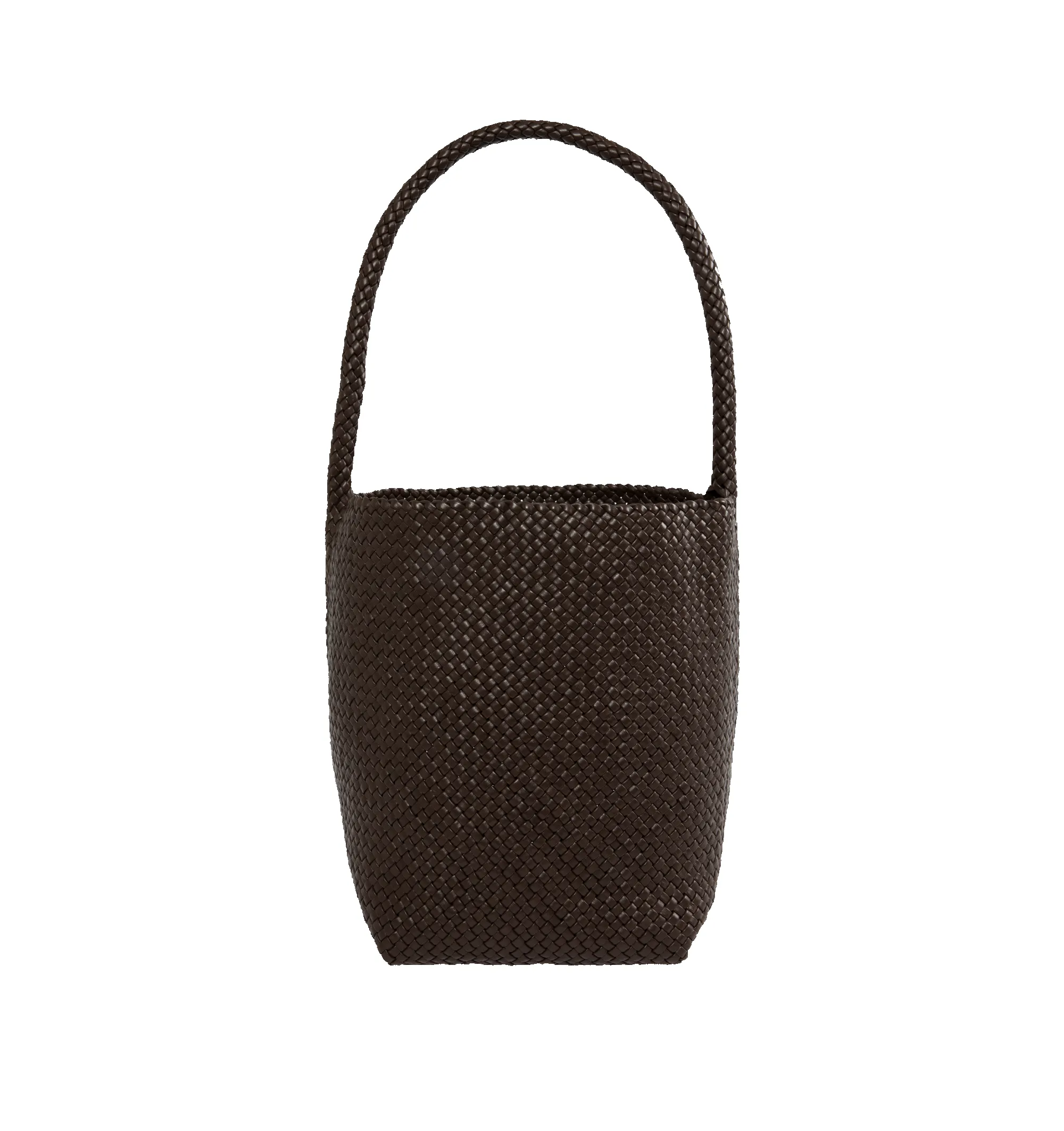 MEDIUM WOVEN LEATHER N-S TOTE sold by Hirshleifers