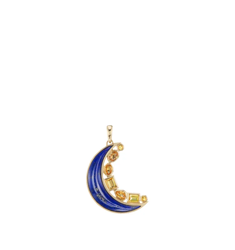 MINI CRESCENT MOON INLAY PENDANT sold by Hirshleifers