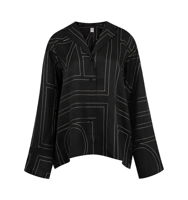 MONOGRAM SILK PJ TOP (WOMENS) sold by Hirshleifers