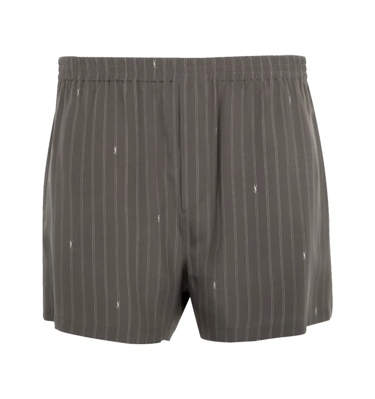 STRIPED SILK DE CHINE SHORTS (MENS) made by Yves Saint Laurent