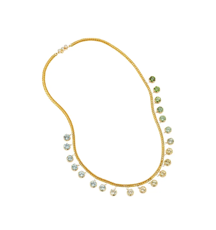 OMBRE FRINGE NECKLACE WITH TOURMALINE, AQUAMARINE AND CITRINE sold by Hirshleifers
