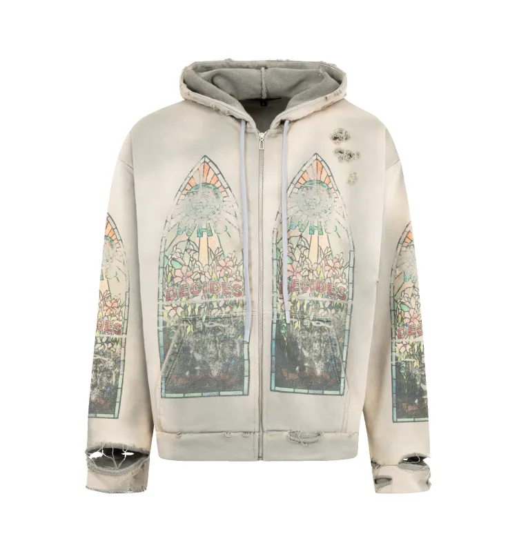 FADED ZIP UP HOODIE (MENS) made by Hirshleifers