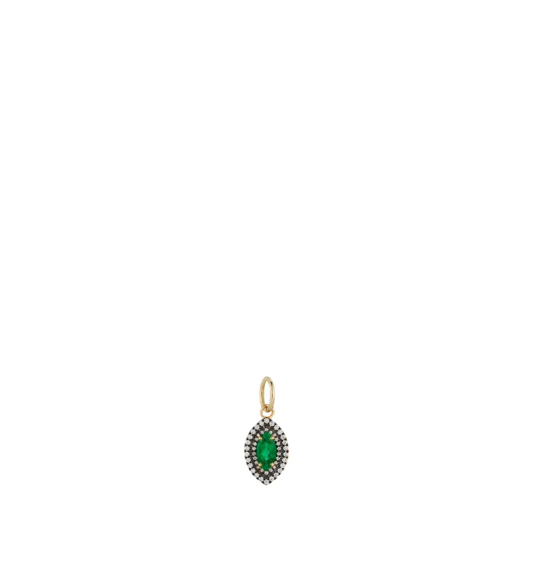 CONNEXION EMERALD MARQUIS AND DIAMOND PENDANT made by Hirshleifers